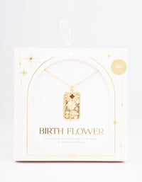 Gold Plated July Birth Month Flower Pendant Necklace - link has visual effect only