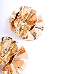 Gold Flower Curve Stud Earrings - link has visual effect only