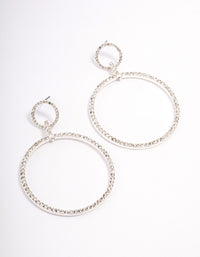 Silver Diamante Circle Drop Earrings - link has visual effect only