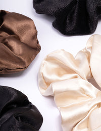 Black & Neutral Christmas Hair Scrunchie Gift 4-Pack - link has visual effect only