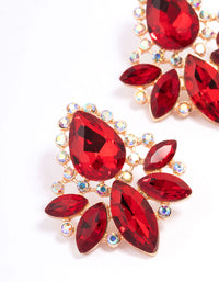 Red Multi Teardrop Stone Stud Earrings - link has visual effect only