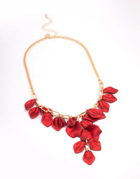 Red Short Iridescent Petal Necklace - link has visual effect only