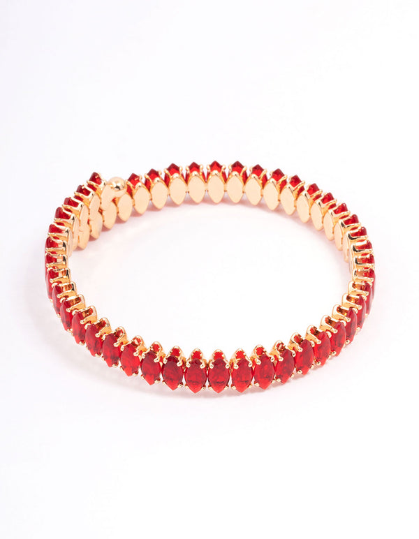 Red Navette Stone Bangle