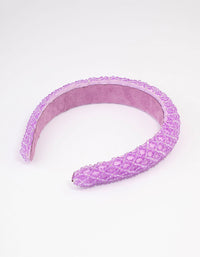 Lilac Fabric Facet Bead Embellished Headband - link has visual effect only