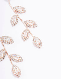 Rose Gold Diamante Leaf Drop Earrings - link has visual effect only