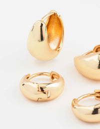 Gold Plated Bubble Huggie Earring Pack - link has visual effect only