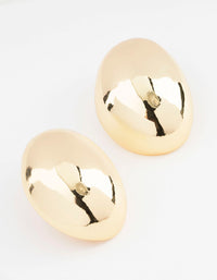 Gold Plated Oval Bold Stud Earrings - link has visual effect only