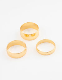 Gold Plated Plain Gold Ring 3-Pack - link has visual effect only