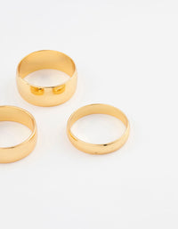 Gold Plated Plain Gold Ring 3-Pack - link has visual effect only