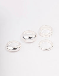 Rhodium Organic Smooth Ring Pack - link has visual effect only