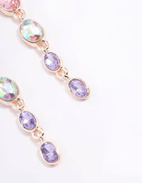 Rose Gold Iridescent Stone Gradual Drop Earrings - link has visual effect only