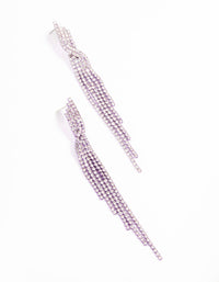 Lilac Layered Strand Twisted Drop Earrings - link has visual effect only