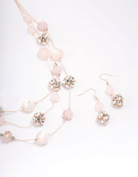 Rose Gold Facet Beaded Jewellery Set - link has visual effect only