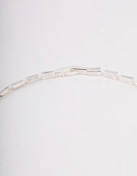 Silver Baguette Snake Y-Shape Necklace - link has visual effect only