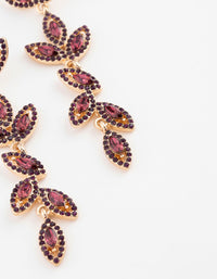 Gold Jewelled Leaf Drop Earrings - link has visual effect only