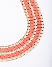 Gold Square Molten Layered Necklace - link has visual effect only