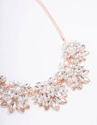 Rose Gold Marquise & Pearl Flower Statement Necklace - link has visual effect only