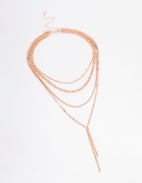 Rose Gold Cup Chain Layered Choker Necklace - link has visual effect only