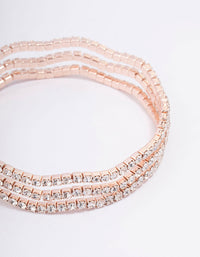 Rose Gold Diamante Wave Cup Chain Wrist Cuff - link has visual effect only