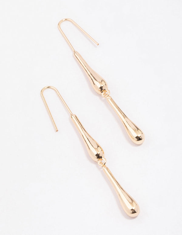 Gold Dripping Metal Drop Earrings