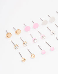 Pastel Basic Diamante Earring 12-Pack - link has visual effect only