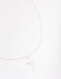 Silver Classic Cross Ball Chain Necklace - link has visual effect only