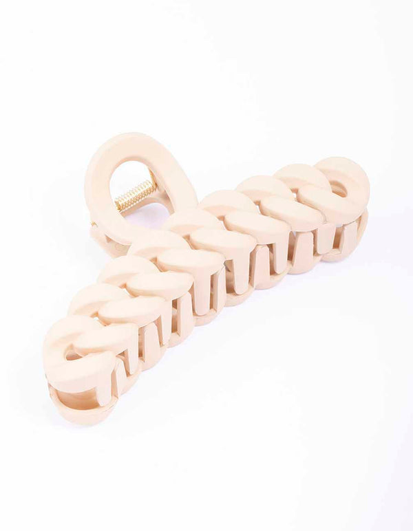 Neutral Plaited Hair Claw Clip