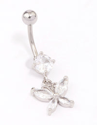 Surgical Steel Round Butterfly Drop Belly Piercing - link has visual effect only