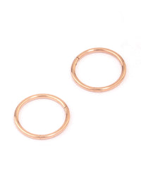 Rose Gold Plated Titanium Fine Sleeper Earrings 8mm - link has visual effect only