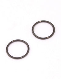 Black Coated Titanium Fine Sleeper Earrings - link has visual effect only