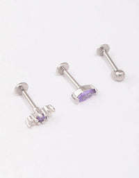 Surgical Steel Lilac Marquise Ball Flat Back 3-Pack - link has visual effect only