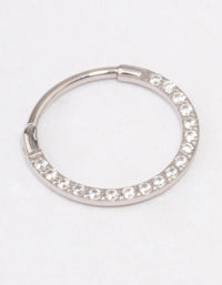 Surgical Steel Cubic Zirconia Clicker Ring - link has visual effect only