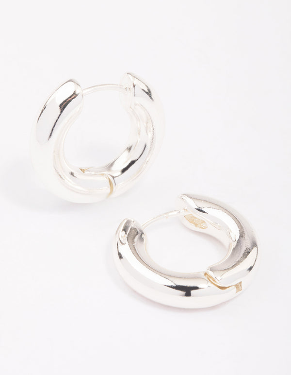 Gold Small Plain Clicker Hoop Earrings