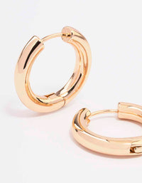 Gold Plain Clicker Hoop Earrings - link has visual effect only