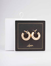 Gold Medium Chubby C-Shape Hoop Earrings - link has visual effect only