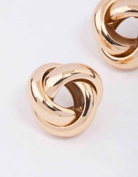 Gold Hollow Knotted Stud Earrings - link has visual effect only