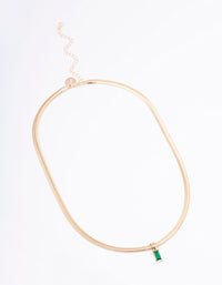 Gold Snake Chain Baguette Necklace - link has visual effect only