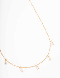 Gold Floating Pear Diamante Droplet Necklace - link has visual effect only