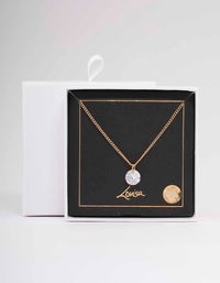 Gold Large Floating Diamante Necklace - link has visual effect only