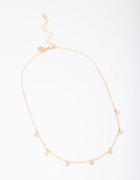 Gold Diamante Droplet Short Necklace - link has visual effect only