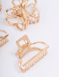 Gold Butterfly Hair Claw Clip 4-Pack - link has visual effect only