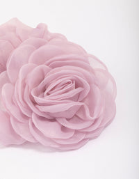 Purple Fabric Chiffon Flower Hair Scrunchie - link has visual effect only