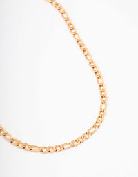 Waterproof Gold Plated Stainless Steel Chunky Figaro Necklace - link has visual effect only