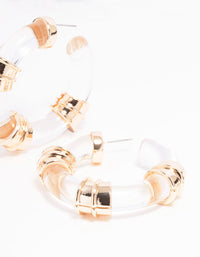 Gold Transparent Large Hoop Earrings - link has visual effect only