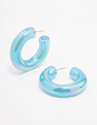 Blue Medium Hoop Earrings - link has visual effect only