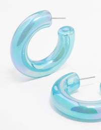 Blue Medium Hoop Earrings - link has visual effect only