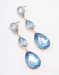 Gold Teardrop Stone Drop Earrings - link has visual effect only