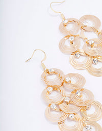 Gold Diamante Disc Drop Earrings - link has visual effect only