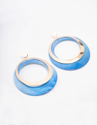 Gold Two-Toned Shell Drop Earrings - link has visual effect only