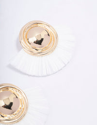 Gold Antique Raffia Stud Earrings - link has visual effect only